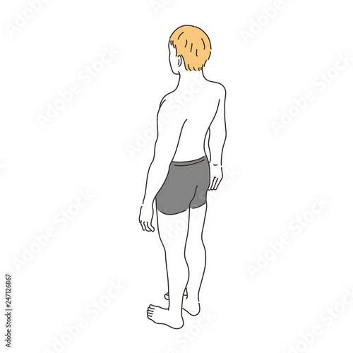  ボティパーツ　後ろ姿　人物　全身　イラスト