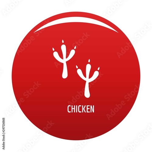 Chicken step icon. Simple illustration of chicken step vector icon for any design red