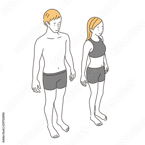  ボティパーツ　男女　人物　全身　イラスト
