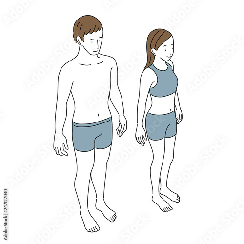  ボティパーツ　男女　人物　全身　イラスト