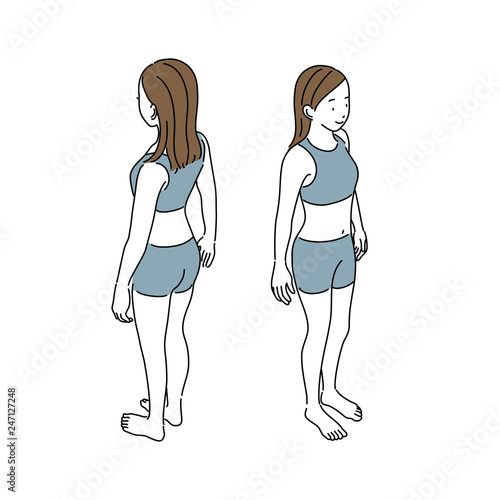  ボティパーツ　女性　人物　全身　イラスト