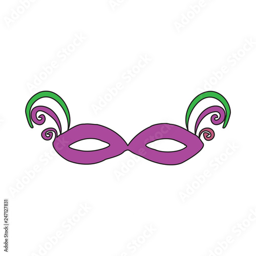 Carnival mask. Jewish holiday Purim. Fat Tuesday. Mardi gras Vector illustration on isolated background.