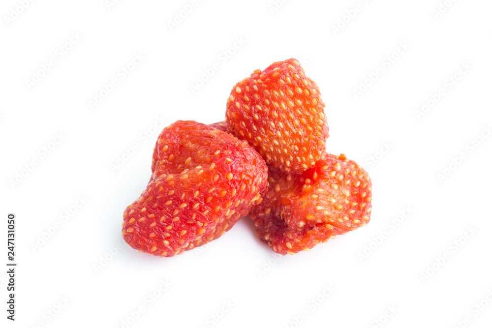 Dried strawberries isolated on white Dried strawberries isolated on white