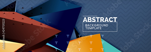3d triangular shapes geometric background. Origami style pattern with triange shapes for decorative design. Poster design. Line design. Modern presentation template