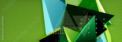 3d triangular shapes geometric background. Origami style pattern with triange shapes for decorative design. Poster design. Line design. Modern presentation template