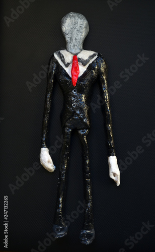 young man in leather jacket - slender man