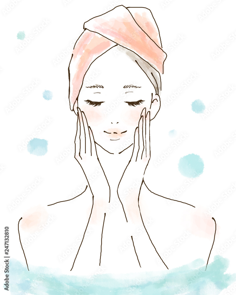 お風呂に入る女性 入浴 温泉 保湿 Stock イラスト Adobe Stock