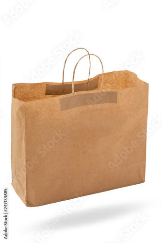 Paper bag isolated on white background