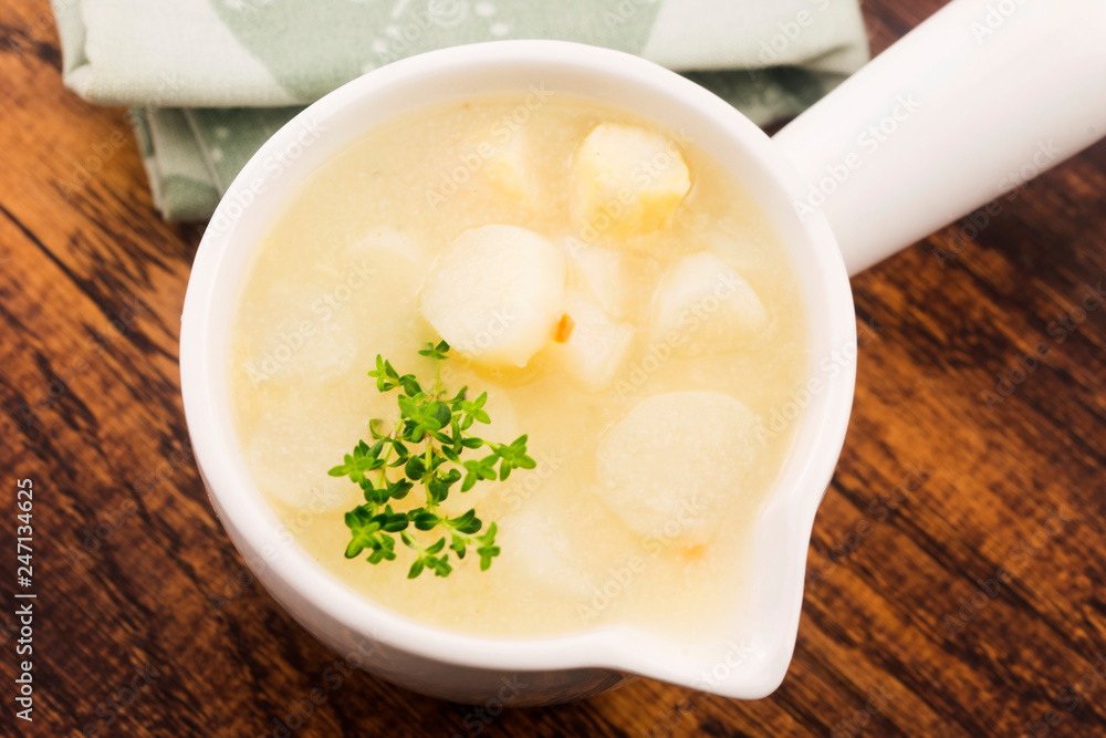 Fresh soup of white asparagus Fresh soup of white asparagus