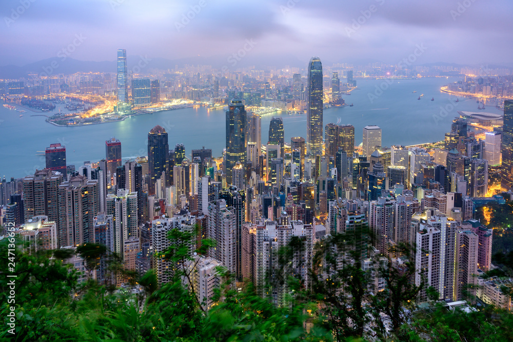 Fototapeta premium Hong Kong view from Victoria Peak