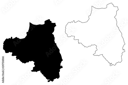 County Londonderry (United Kingdom, Northern Ireland, Counties of Northern Ireland) map vector illustration, scribble sketch County Derry map photo