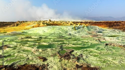 Colorful sulphur mine Lake Karum, Ethiopia, tc01 photo