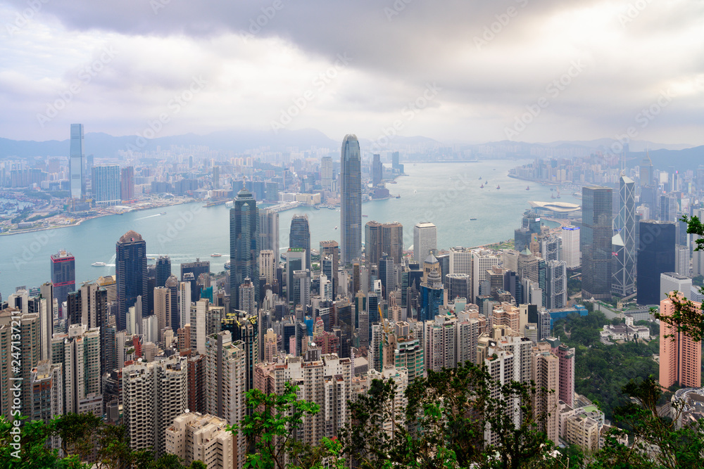 Fototapeta premium Hong Kong view from Victoria Peak