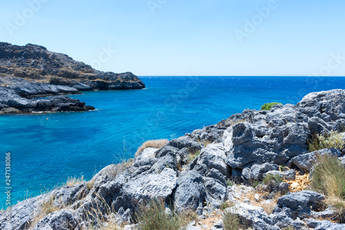 Crete. Sea bay of volcanic origin photo