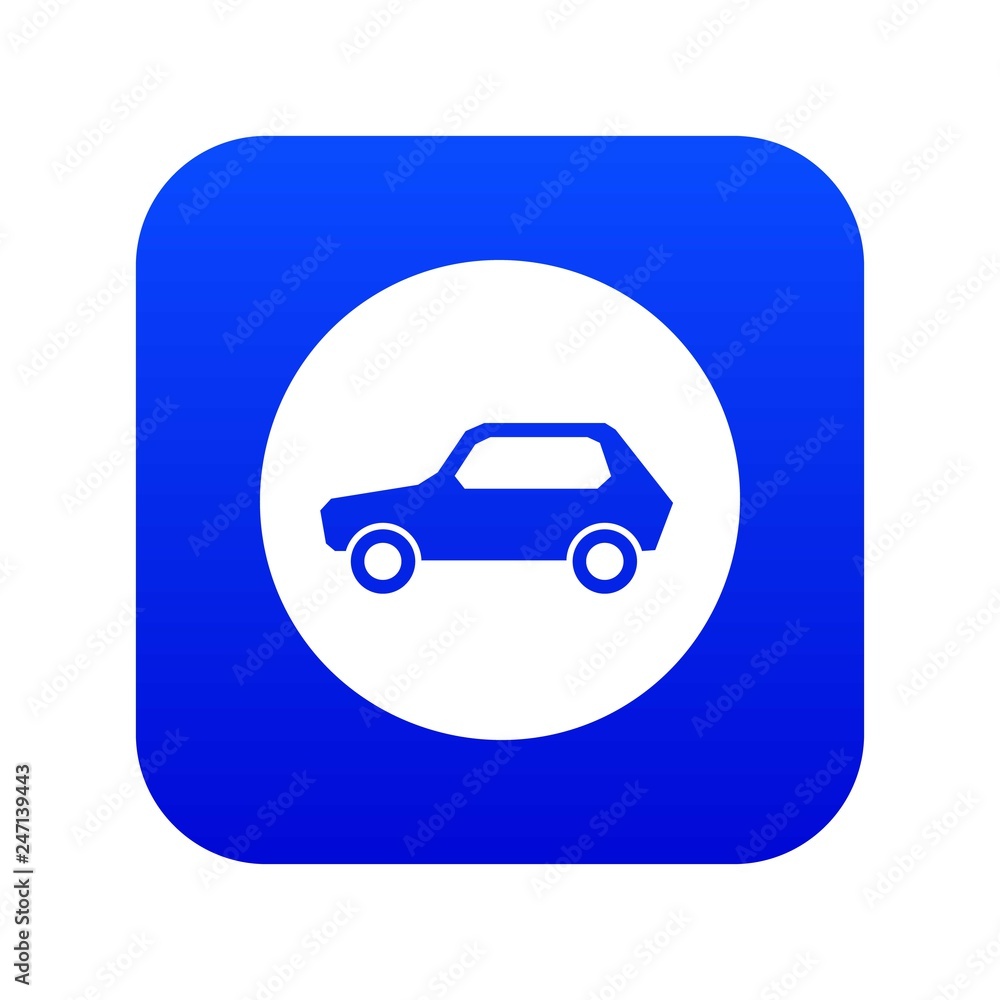 Only motor vehicles allowed road sign icon digital blue for any design isolated on white vector illustration