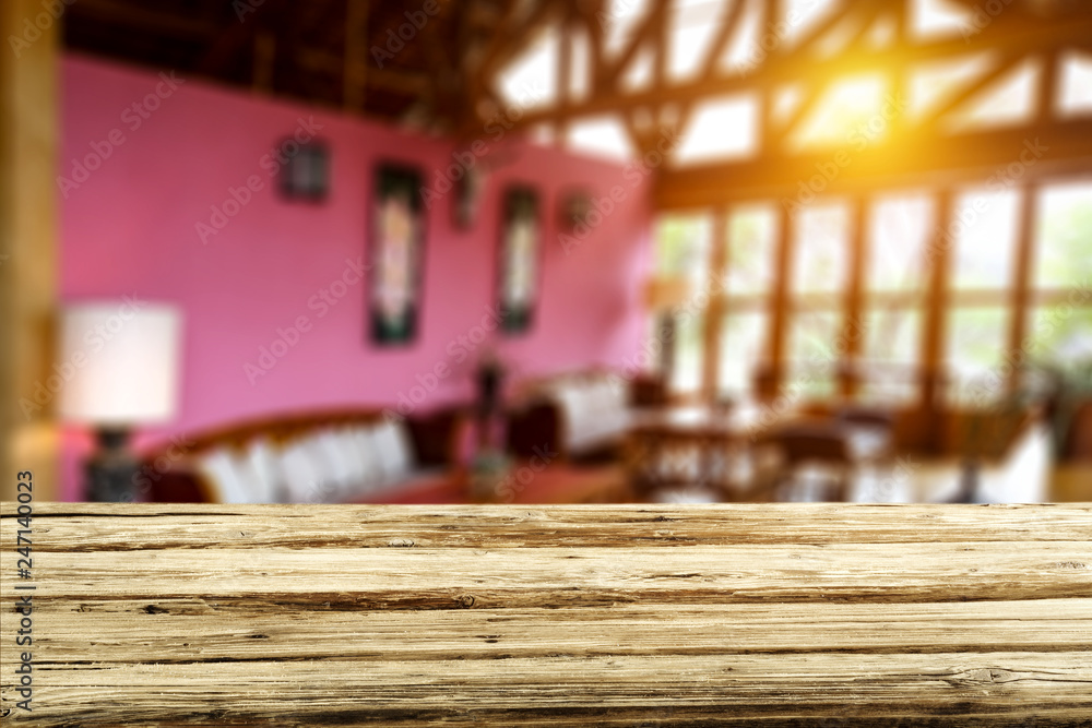 Table background of free space and home interior Table background of free space and home interior