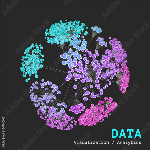 Data complexity representation. Big data concept visualization. Analytics abstract concept. Graphic background.