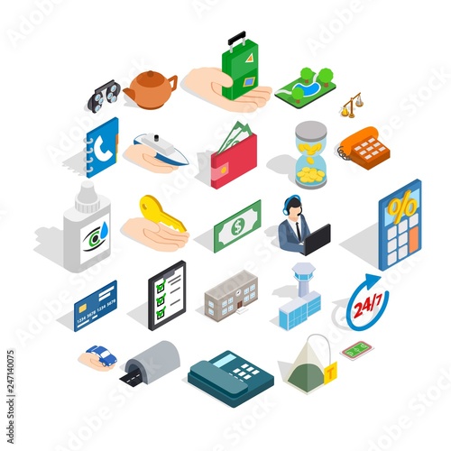 Medical staff icons set. Isometric set of 25 medical staff vector icons for web isolated on white background