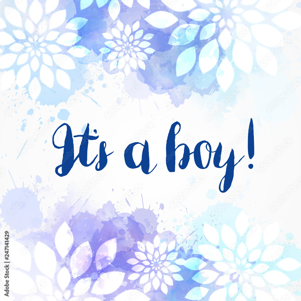 It's a boy watercolor floral background