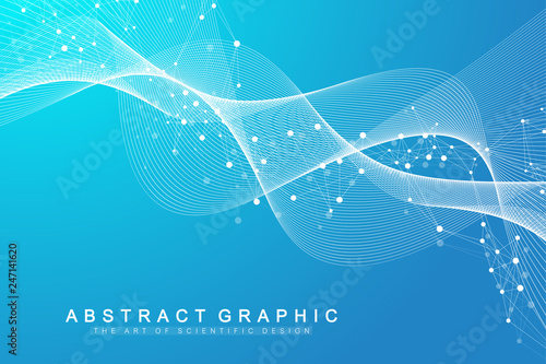 Structure molecule and communication. Dna, atom, neurons. Scientific molecule background for medicine, science technology chemistry. Vector illustration.