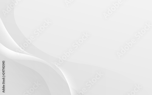White smooth wavy abstract background. Illustration and vector