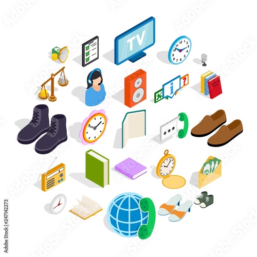 Beneficence icons set. Isometric set of 25 beneficence vector icons for web isolated on white background
