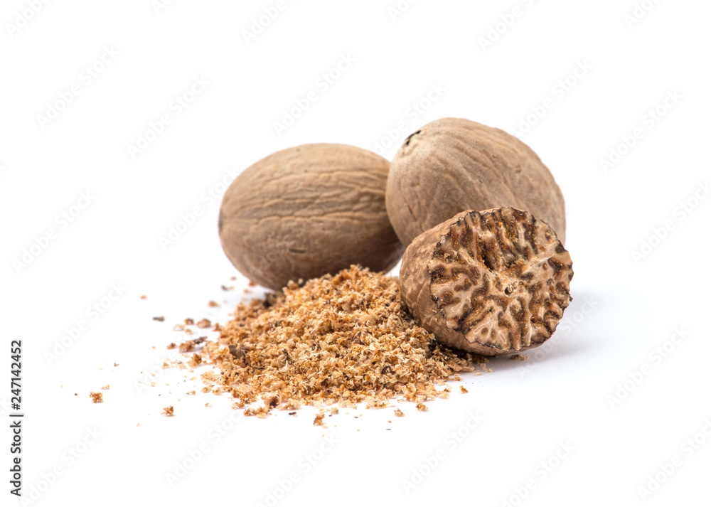 nutmeg isolated on white background nutmeg isolated on white background