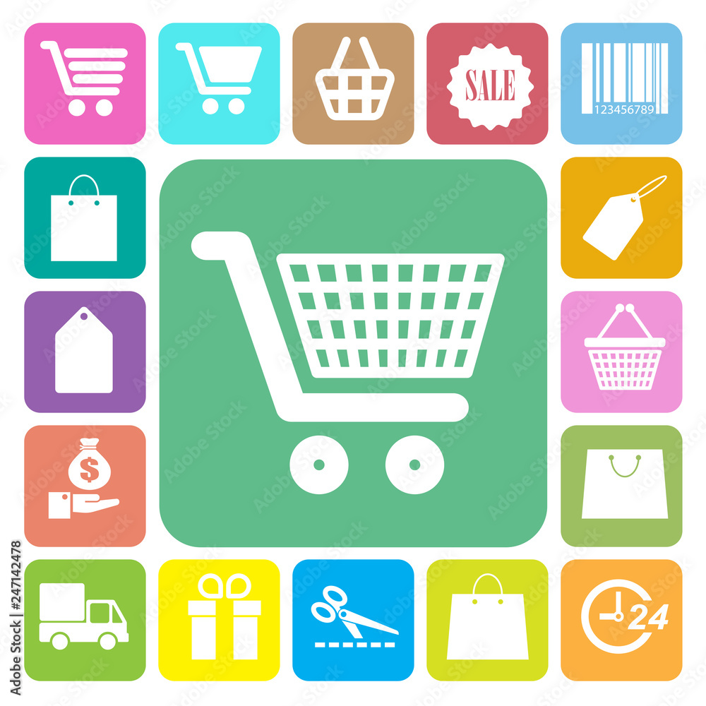 Shopping icons set. Illustration Shopping icons set. Illustration