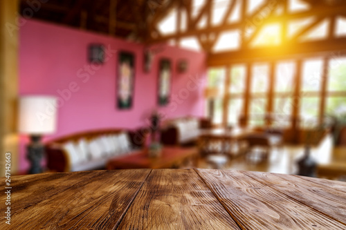 Table background of free space and home interior  © magdal3na