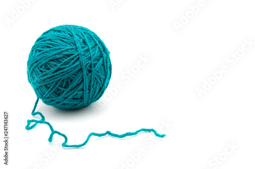 Fotografie Ball of yarn on white background