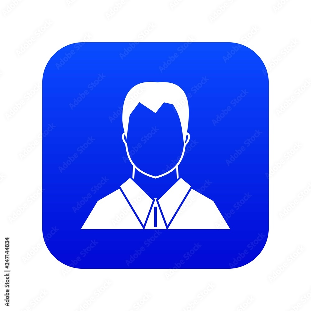 User icon digital blue for any design isolated on white vector illustration User icon digital blue for any design isolated on white vector illustration
