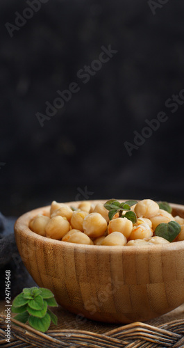 Cooked chickpea stew with vegetables