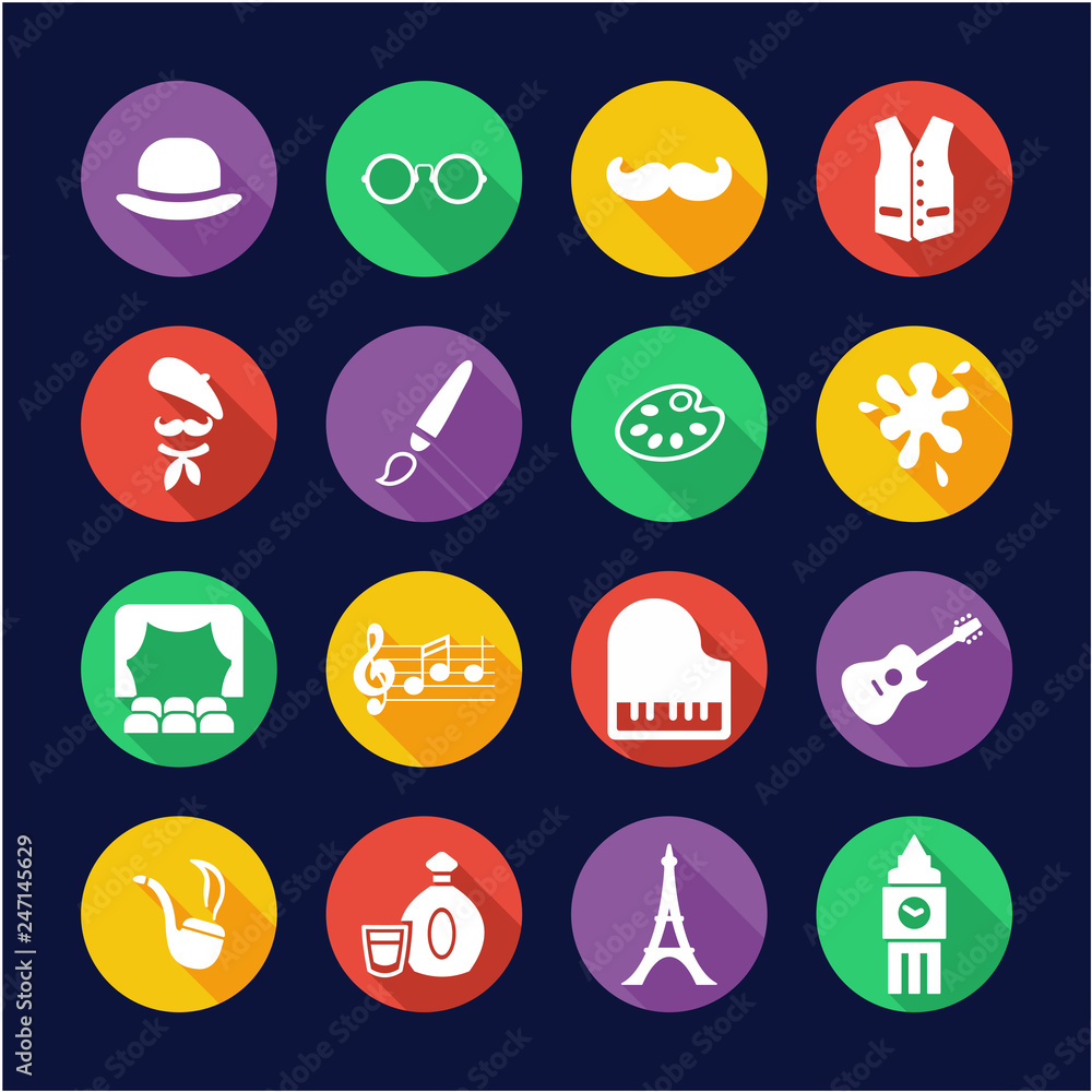 Bohemian Lifestyle Icons Flat Design Circle Bohemian Lifestyle Icons Flat Design Circle