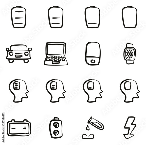 Battery or Power Icons Freehand  photo