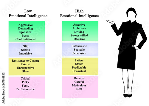 Low and high Emotional Intelligence.