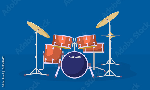 Tablou canvas Concert drums kit banner