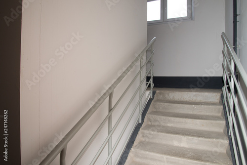 Emergency exit in a residential apartment building © woff