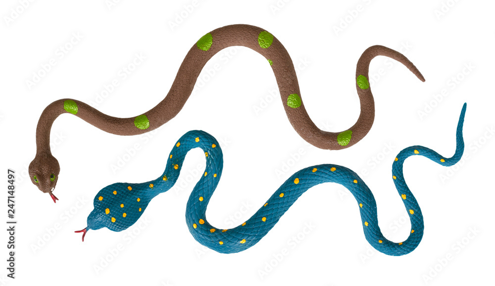 Fototapeta premium Fake snake toy, rubber animal for game.