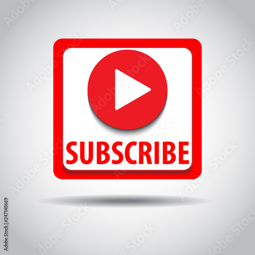 SUBSCRIBE - button color with shadow. Vector illustration