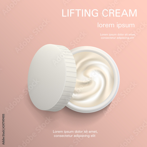 Lifting facial banner. Realistic illustration of lifting facial vector banner for web design