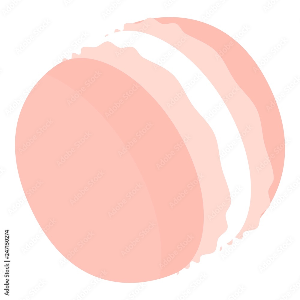 Pink macaroon icon. Isometric of pink macaroon vector icon for web design isolated on white background Pink macaroon icon. Isometric of pink macaroon vector icon for web design isolated on white background