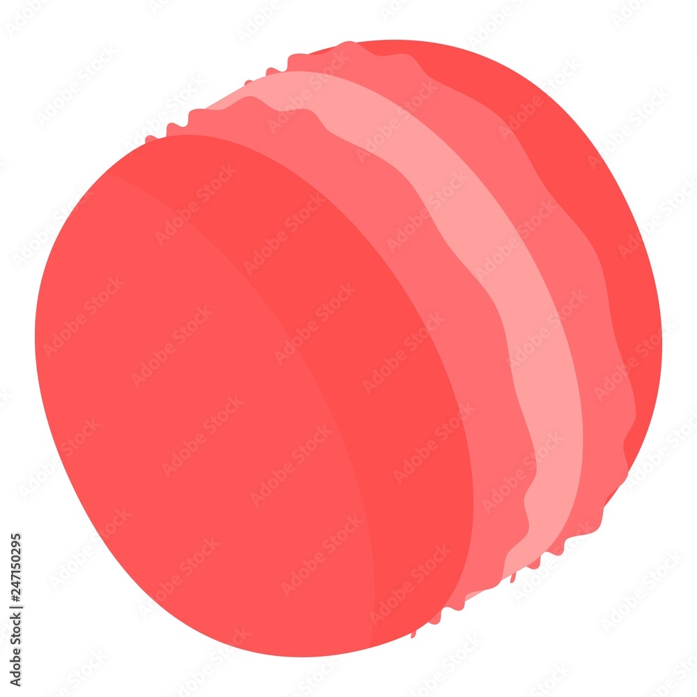 Red sweet macaroon icon. Isometric of red sweet macaroon vector icon for web design isolated on white background Red sweet macaroon icon. Isometric of red sweet macaroon vector icon for web design isolated on white background