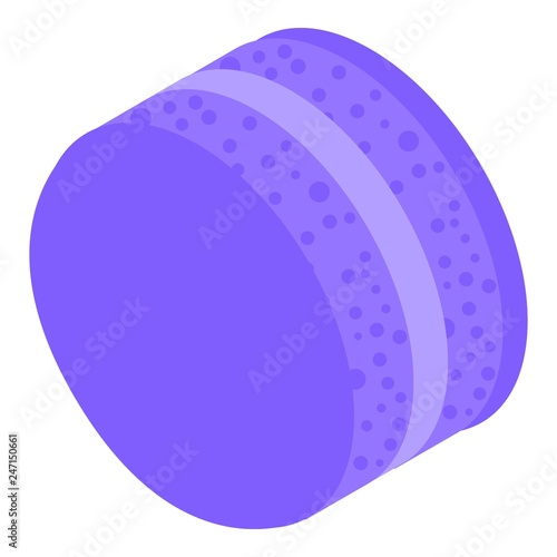 Violet cream macaroon icon. Isometric of violet cream macaroon vector icon for web design isolated on white background