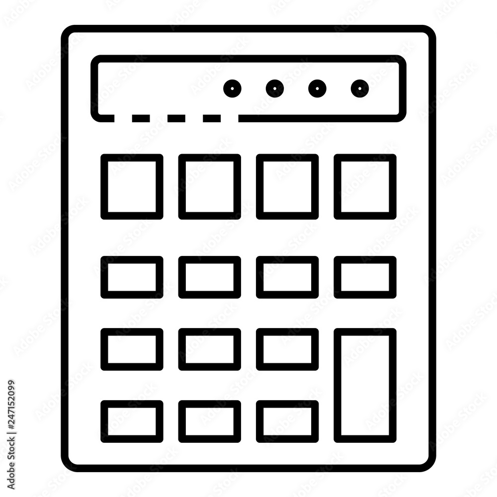 Finance calculator icon. Outline finance calculator vector icon for web design isolated on white background Finance calculator icon. Outline finance calculator vector icon for web design isolated on white background