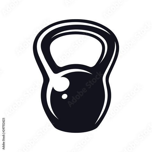 Monochrome kettlebell icons, tool for sports, fitness equipment. Vector illustration, isolated on white background. Simple shape for design logo, emblem, symbol, sign, badge, label, stamp.