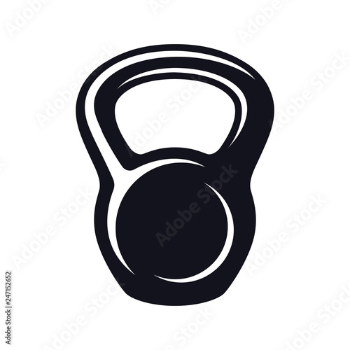 Monochrome kettlebell icons, tool for sports, fitness equipment. Vector illustration, isolated on white background. Simple shape for design logo, emblem, symbol, sign, badge, label, stamp.