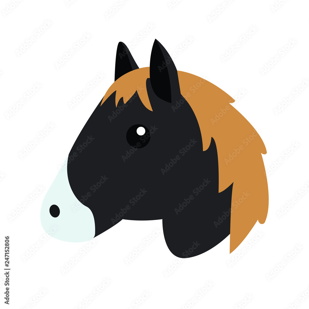 Black horse head emoji vector