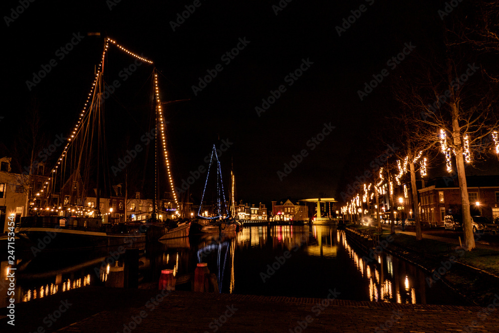 Netherlands Weesp at night