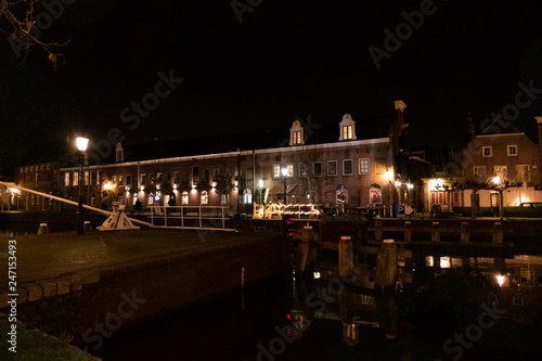 Netherlands Weesp at night