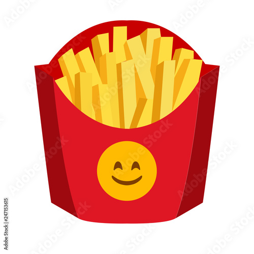 Fries box emoji vector